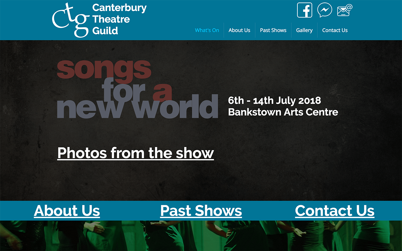 Canterbury Theatre Guild Homepage Screenshot